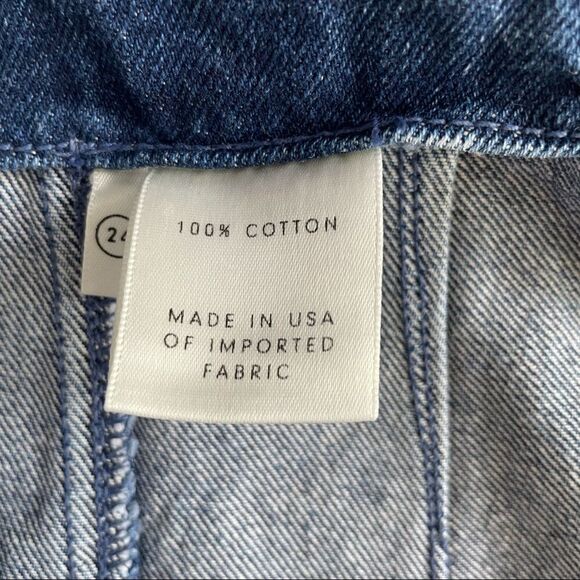 GRLFRND denim skirt ~ Button fly ~ size 24 ~ frayed hem - Picture 5 of 6